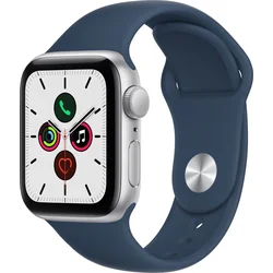 APPLE Watch SE GPS, 40mm Silver Aluminium Case with Abyss Blue Sport Band - Regular (mkny3hc/a)
