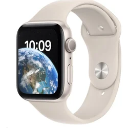 Apple Watch SE GPS 44mm Starlight Aluminium Case with Starlight Sport Band - Regular (mnjx3cs/a)