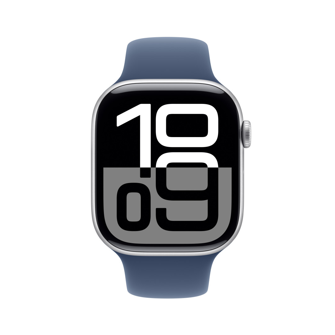Apple Watch Series 10 GPS 42mm Silver Aluminium Case with Denim Sport Band - M/L (MWWC3QC/A)