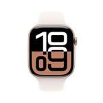 Apple Watch Series 10 GPS 46mm Rose Gold Aluminium Case with Light Blush Sport Band - S/M (MWWT3QC/A)