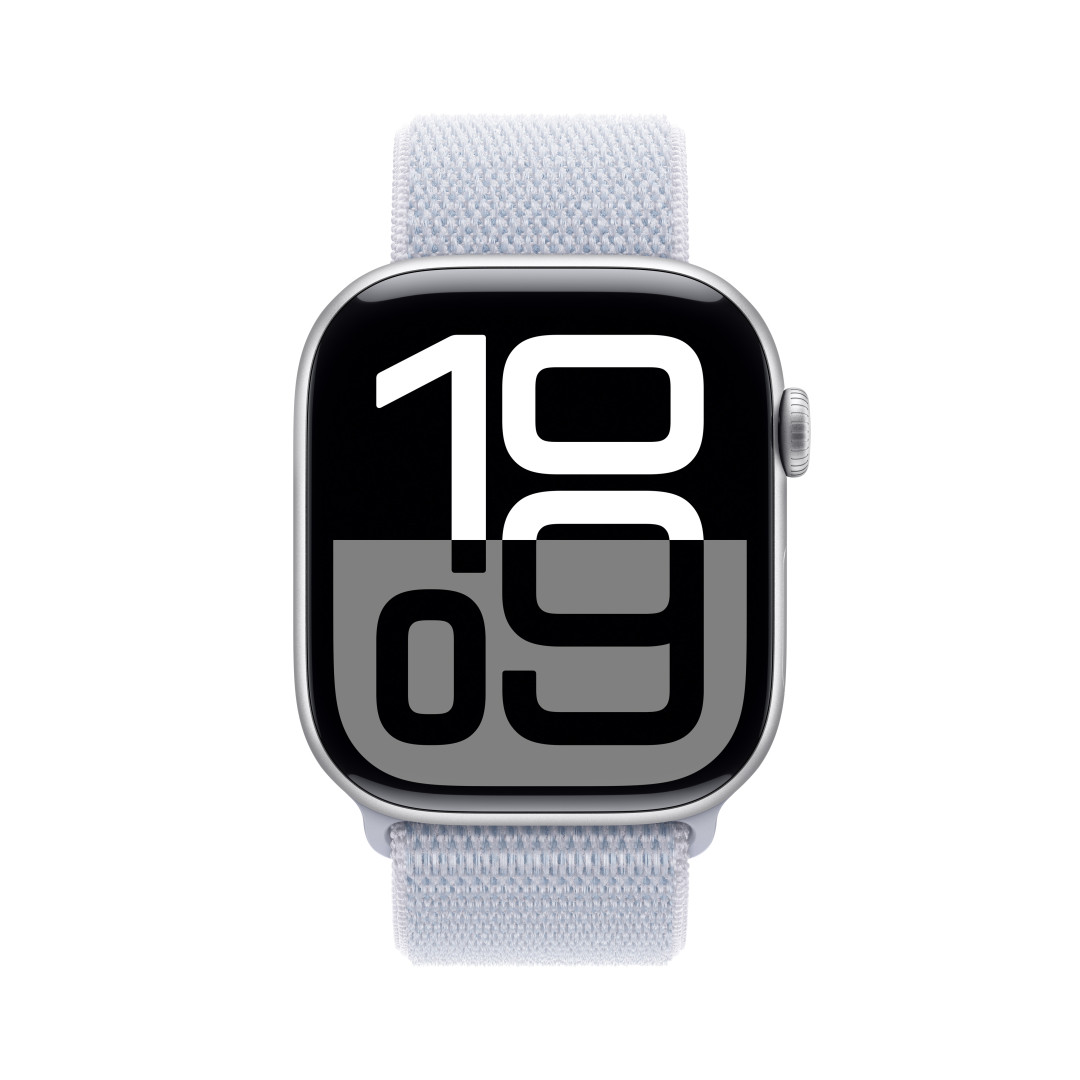 Apple Watch Series 10 GPS 46mm Silver Aluminium Case with Blue Cloud Sport Loop (MWWN3QC/A)