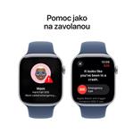 Apple Watch Series 10 GPS 46mm strieborné hliníkové puzdro so športovým denimovým remienkom - M/L (MWWM3QC/A)