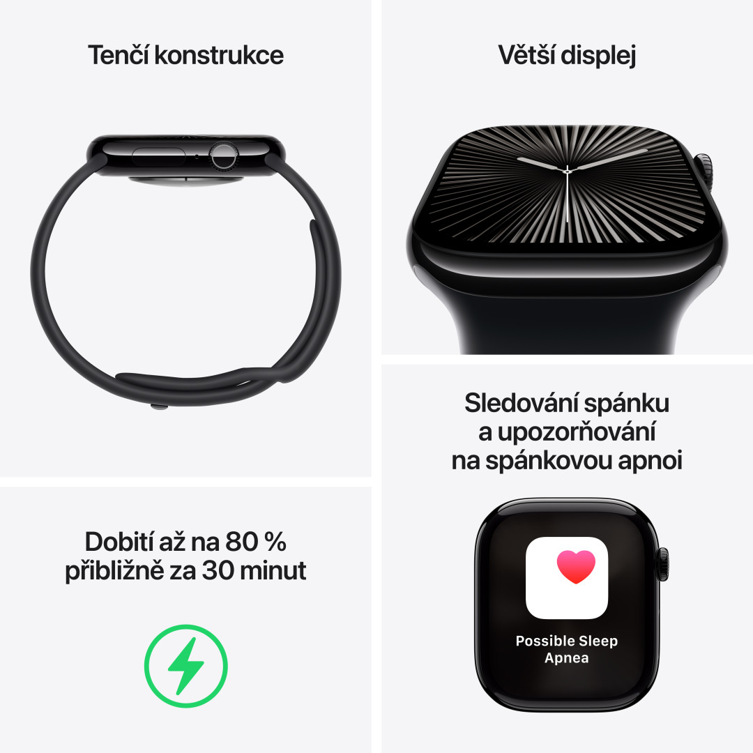 Apple Watch Series 10 GPS + Cellular 42 mm puzdro z prírodného titánu s kamenným športovým remienkom - S/M (MWXD3QC/A)
