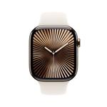 Apple Watch Series 10 GPS + Cellular 42mm Gold Titanium Case with Starlight Sport Band - S/M (MX063QC/A)