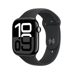 Apple Watch Series 10 GPS + Cellular 42mm Jet Black Aluminium Case with Black Sport Band - M/L (MWX73QC/A)