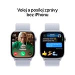 Apple Watch Series 10 GPS + Cellular 42mm Silver Aluminium Case with Blue Cloud Sport Loop (MWX53QC/A)