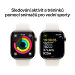 Apple Watch Series 10 GPS + Cellular 42mm zlaté titánové puzdro so športovým remienkom Starlight - S/M (MX063QC/A)