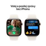 Apple Watch Series 10 GPS + Cellular 46mm Gold Titanium Case with Starlight Sport Band - S/M (MWYX3QC/A)