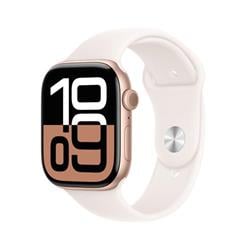 Apple Watch Series 10 GPS + Cellular 46mm Rose Gold Aluminium Case with Light Blush Sport Band - M/L (MWY73QC/A)