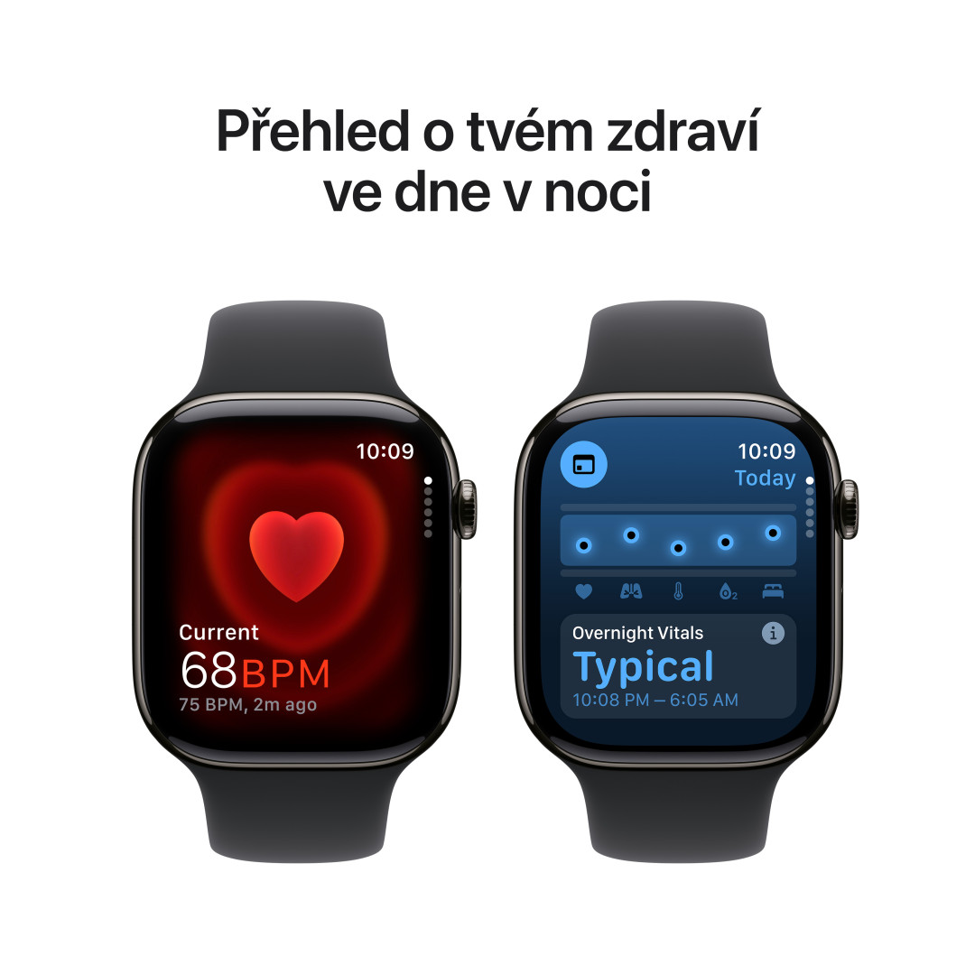 Apple Watch Series 10 GPS + Cellular 46mm Slate Titanium Case with Black Sport Band - S/M (MWYD3QC/A)