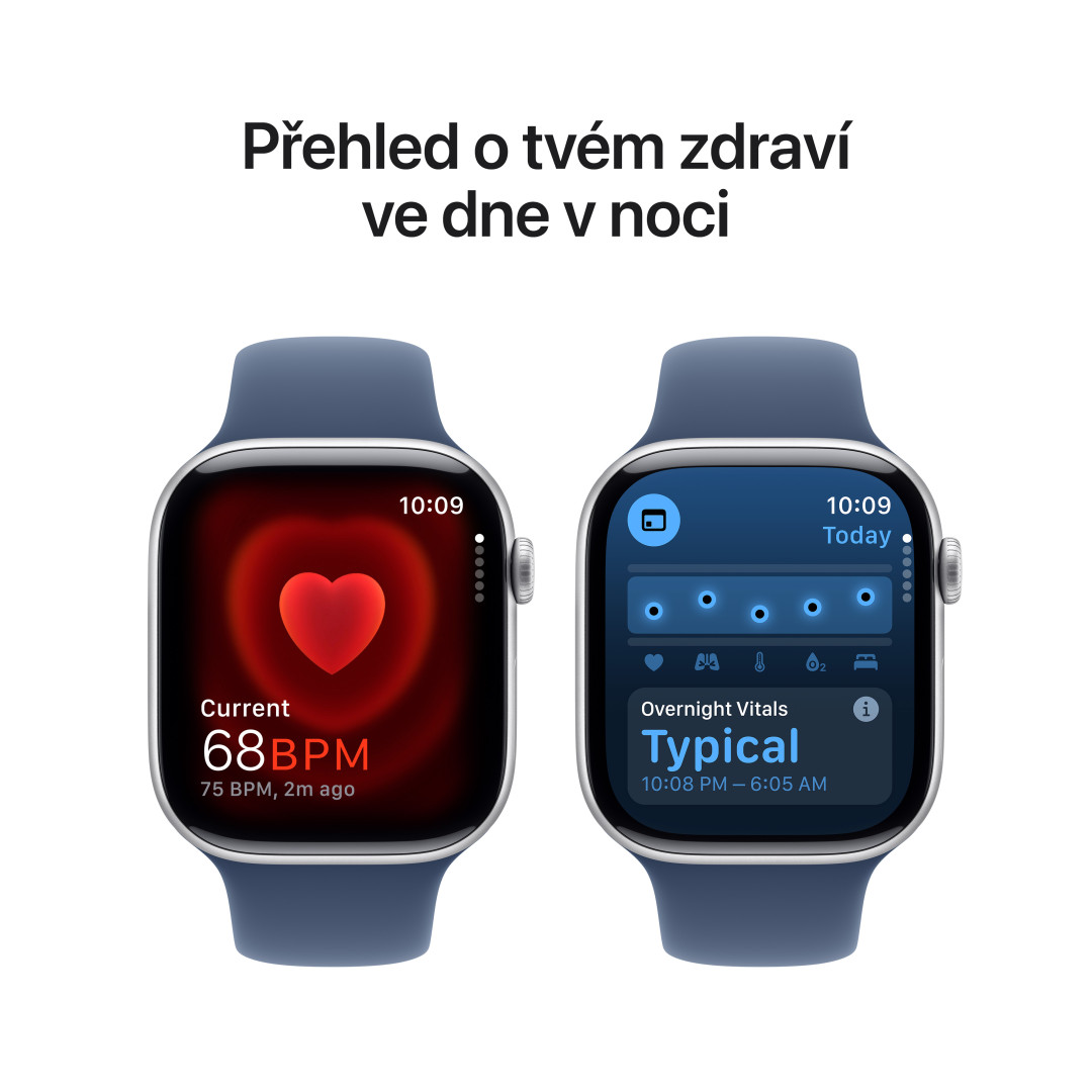 Apple Watch Series 10 GPS + Cellular 46mm strieborné hliníkové puzdro so športovým denimovým remienkom - S/M (MWY03QC/A)