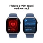 Apple Watch Series 10 GPS + Cellular 46mm strieborné hliníkové puzdro so športovým denimovým remienkom - S/M (MWY03QC/A)