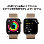 Apple Watch Series 10 GPS + Cellular 46mm zlaté titánové puzdro so zlatou milánskou slučkou - S/M (MC7T4QC/A)