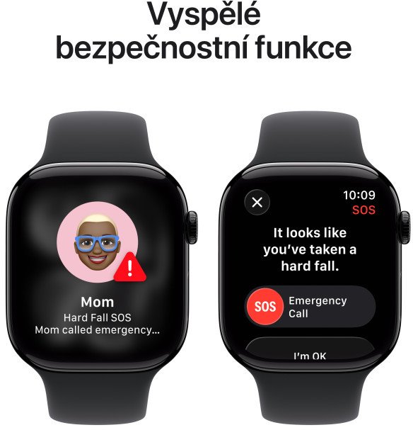 Apple Watch Series 11 GPS 46 mm, čierny hliník, čierny športový remienok – M/L