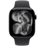 Apple Watch Series 11 GPS 46 mm, čierny hliník, čierny športový remienok – M/L