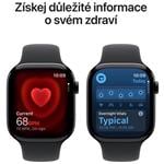 Apple Watch Series 11 GPS 46 mm čierny hliník, čierny športový remienok - M/L