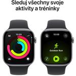 Apple Watch Series 11 GPS 46mm Aluminium Case Black Sport Band - S/M