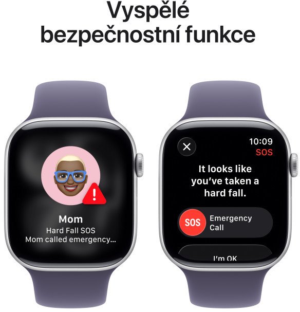Apple Watch Series 11 GPS 46mm hliníkové puzdro Fialový športový remienok - S/M