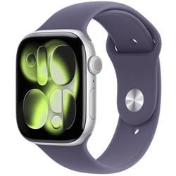 Apple Watch Series 11 GPS 46mm hliníkové puzdro Fialový športový remienok - S/M
