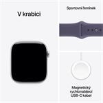 Apple Watch Series 11 GPS + Cellular 42 mm Strieborné hliníkové puzdro s fialovým športovým remienkom - S/M