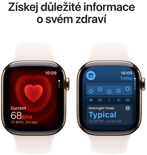 Apple Watch Series 11 GPS + Cellular 42mm Gold Titanium Case with Light Blush Sport Band - M/L