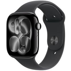 Apple Watch Series 11 GPS + Cellular 42mm Jet Black hliníkové puzdro s čiernym športovým remienkom - M/L