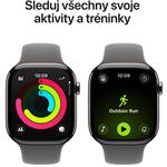 Apple Watch Series 11 GPS + Cellular 42mm puzdro z prírodného titánu s kamenným šedým športovým remienkom - S/M