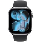 Apple Watch Series 11 GPS + Cellular 42mm vesmírne sivé hliníkové puzdro s čiernym športovým remienkom - M/L