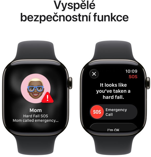 Apple Watch Series 11 GPS + Cellular 46 mm Titanium + čierny športový remienok - M/L