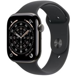Apple Watch Series 11 GPS + Cellular 46 mm Titanium + čierny športový remienok - S/M