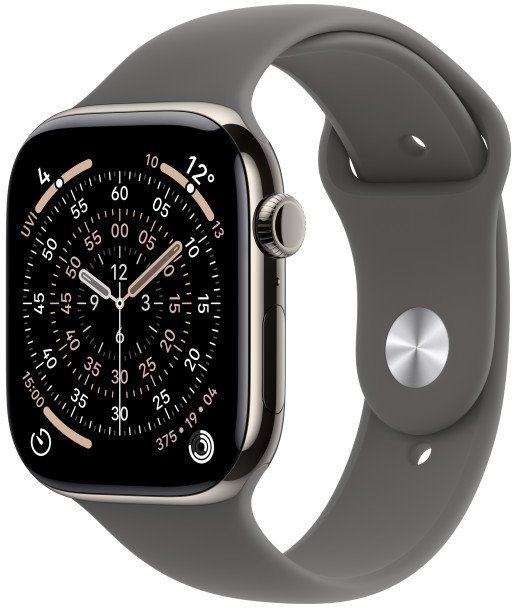 Apple Watch Series 11 GPS + Cellular 46 mm Titanium + Športový remienok v sivej farbe - M/L
