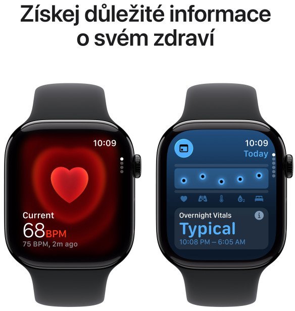 Apple Watch Series 11 GPS + Cellular 46mm Aluminium Case Black Band - M/L