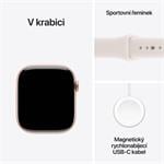 Apple Watch Series 11 GPS + Cellular 46mm Rose Gold Aluminium Case with Light Blush Sport Band - S/M