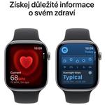 Apple Watch Series 11 GPS + Cellular 46mm vesmírne sivé hliníkové puzdro s čiernym športovým remienkom - S/M