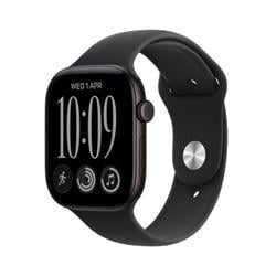 Apple Watch Series 12 GPS 46 mm, čierne hliníkové puzdro s čiernym športovým remienkom – S/M