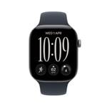 Apple Watch Series 12 GPS 46 mm, hliníkové puzdro v farbe Space Grey s modrým športovým remienkom – M/L