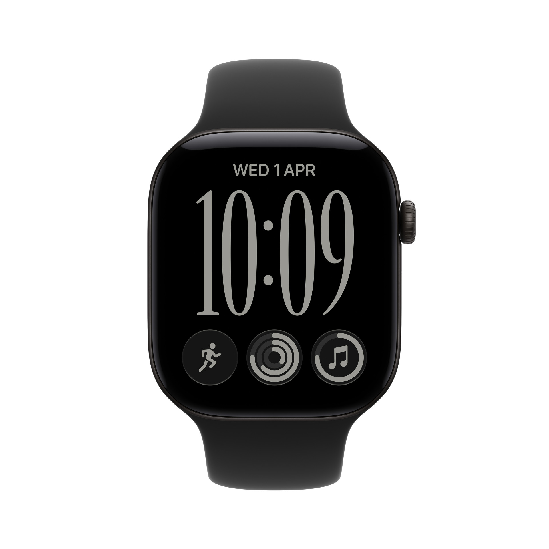 Apple Watch Series 12 GPS 46mm Black Aluminium Case with Black Sport Band - S/M