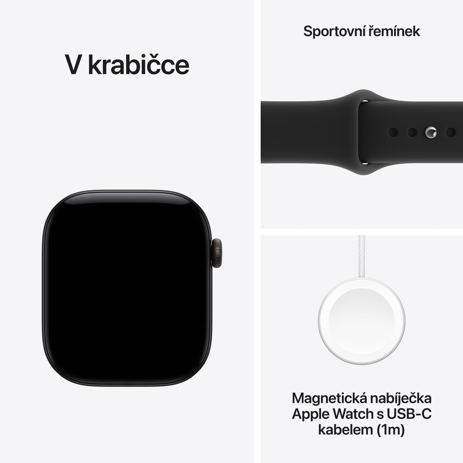 Apple Watch Series 12 GPS + Cellular 42 mm, čierne hliníkové puzdro s čiernym športovým remienkom – M/L