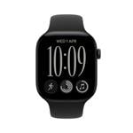Apple Watch Series 12 GPS + Cellular 42 mm, čierne hliníkové puzdro s čiernym športovým remienkom – M/L