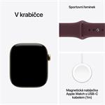 Apple Watch Series 12 GPS + Cellular 42 mm, puzdro z titánu v odtieni Radiant Gold so športovým remienkom v odtieni Burgundy – S/M
