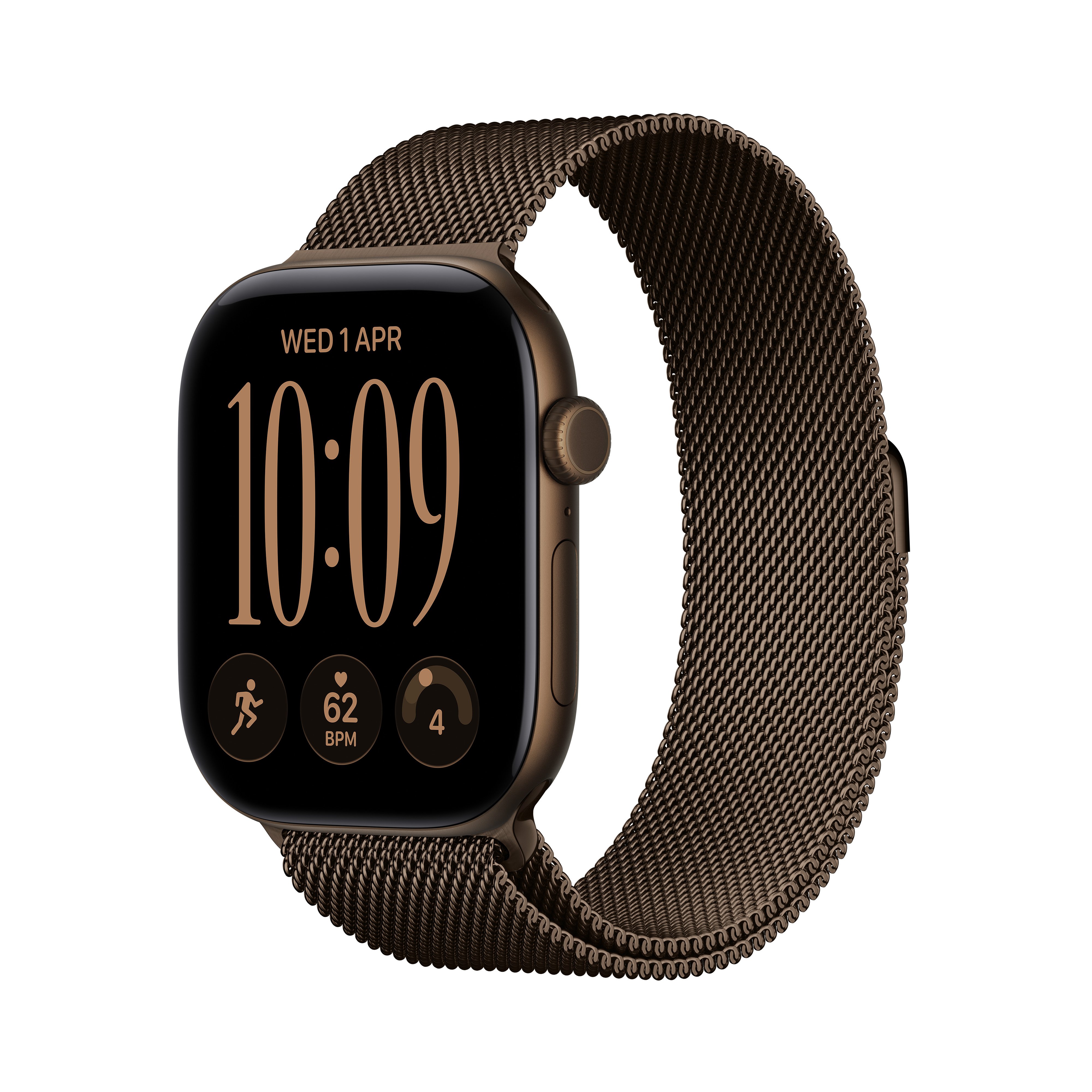 Apple Watch Series 12 GPS + Cellular 42mm Dark Bronze Aluminium Case with Dark Bronze Milanese Loop