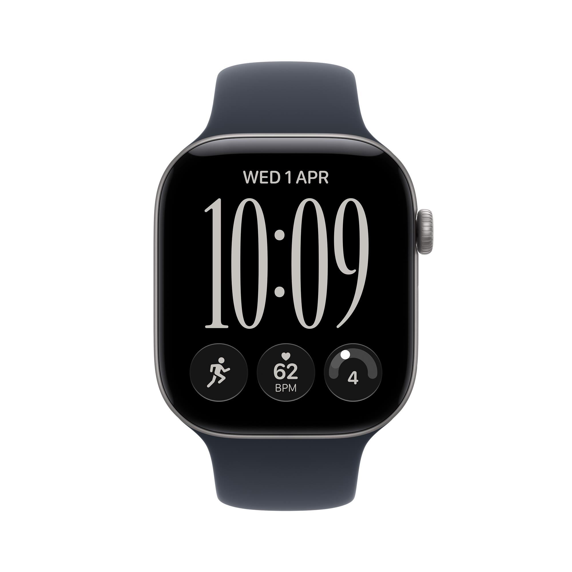 Apple Watch Series 12 GPS + Cellular 42mm Space Grey Aluminium Case with Navy Blue Sport Band - M/L