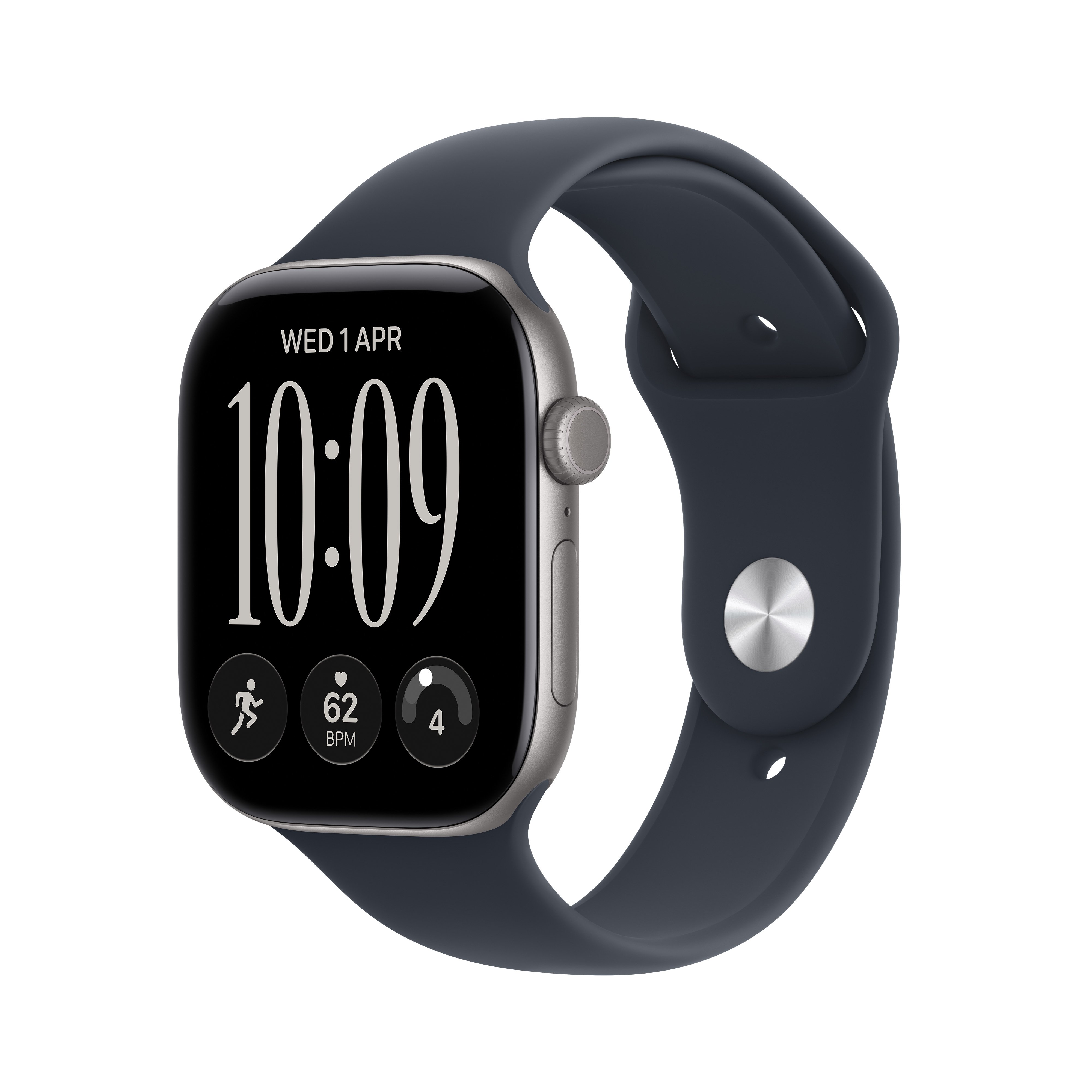 Apple Watch Series 12 GPS + Cellular 42mm Space Grey Aluminium Case with Navy Blue Sport Band - M/L