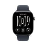 Apple Watch Series 12 GPS + Cellular 46 mm, hliníkové puzdro v farbe Space Grey s tmavomodrým športovým remienkom – S/M