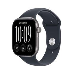 Apple Watch Series 12 GPS + Cellular 46 mm, hliníkové puzdro v farbe Space Grey s tmavomodrým športovým remienkom – S/M
