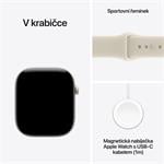 Apple Watch Series 12 GPS + Cellular 46 mm, perleťovo biele keramické puzdro s pieskovým športovým remienkom – M/L