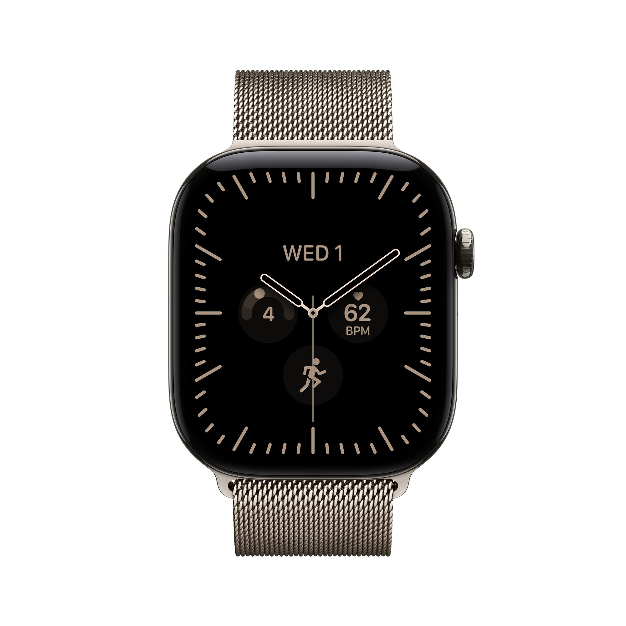Apple Watch Series 12 GPS + Cellular 46mm Natural Titanium Case with Natural Milanese Loop - M/L