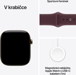 Apple Watch Series 12 GPS + Cellular 46mm Radiant Gold Titanium Case with Burgundy Sport Band - S/M