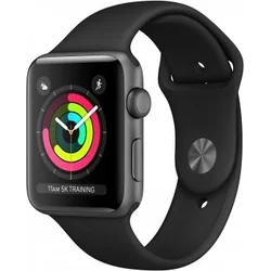 APPLE Watch Series 3 GPS, 38mm Space Grey Aluminium Case with Black Sport Band mtf02cn/a - Hodinky