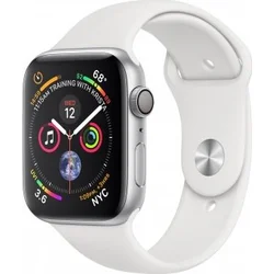 APPLE Watch Series 4 GPS, 40mm Silver Aluminium Case with White Sport Band